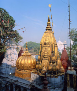 The Golden Temple of Vishwanath, holiest temple in Varanasi, entry forbidden to non-Hindus, Uttar Pradesh, India